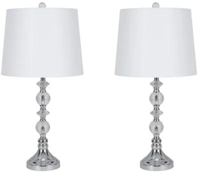 S/2 Crystal 26" Table Lamp, Silver