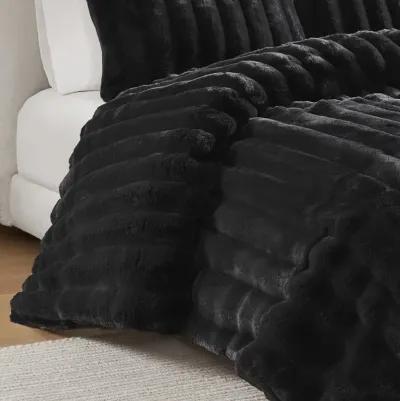 3 Piece Faux Fur Comforter Set