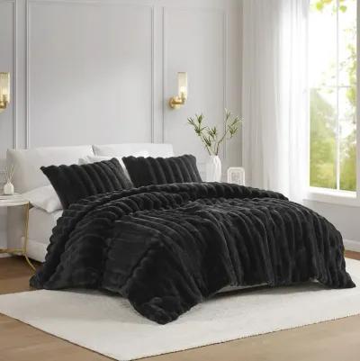 3 Piece Faux Fur Comforter Set