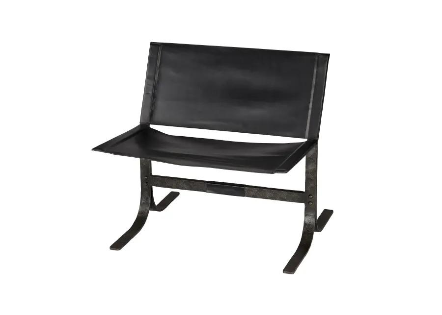 Alessa Leather Sling Chair, Black