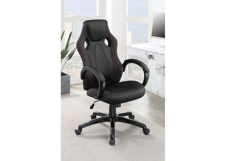 Carlos Arched Armrest Upholstered Office Chair Black