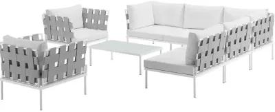 Harmony 8 Piece Outdoor Patio Aluminum Sectional Sofa Set