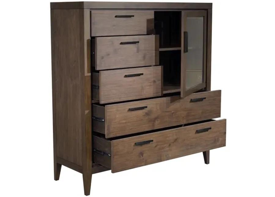 Boracay Five Drawer One Door Walnut Sweater Chest in Wild Oats Brown (2024)