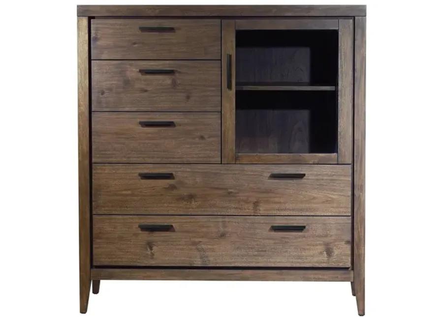 Boracay Five Drawer One Door Walnut Sweater Chest in Wild Oats Brown (2024)