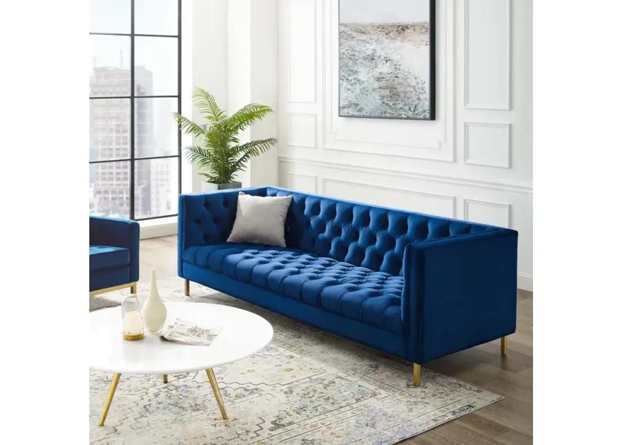 Delight Tufted Button Performance Velvet Sofa