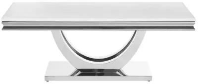 Kerwin U-base Rectangle Coffee Table White and Chrome