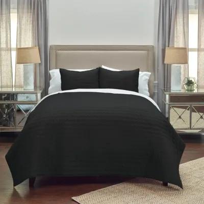 Urban Mesh Black King Geometric Black Quilt