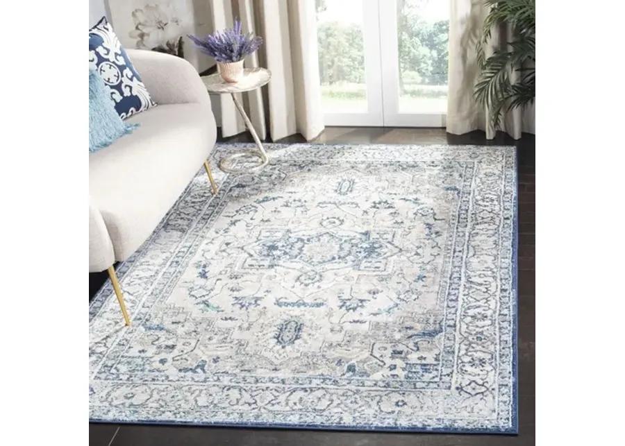 Brentwood 851 Light Grey / Blue 6' X 9' Medium Rectangle Powerloomed Rug