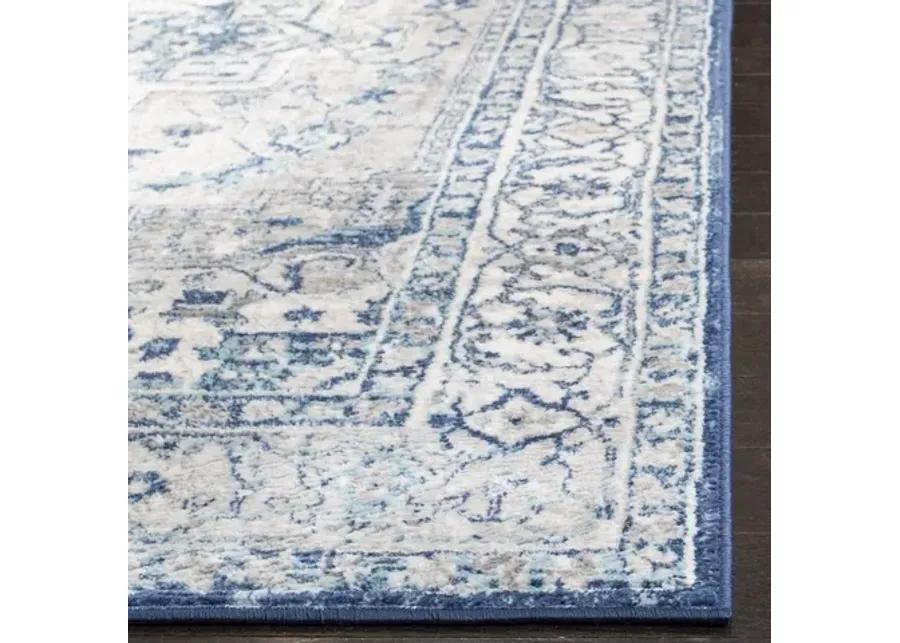 Brentwood 851 Light Grey / Blue 6' X 9' Medium Rectangle Powerloomed Rug