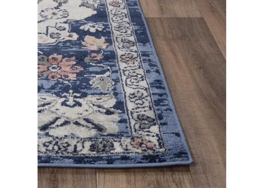 Marquise Blue  Polypropylene  5'2" x 7'3" Rectangle Rug