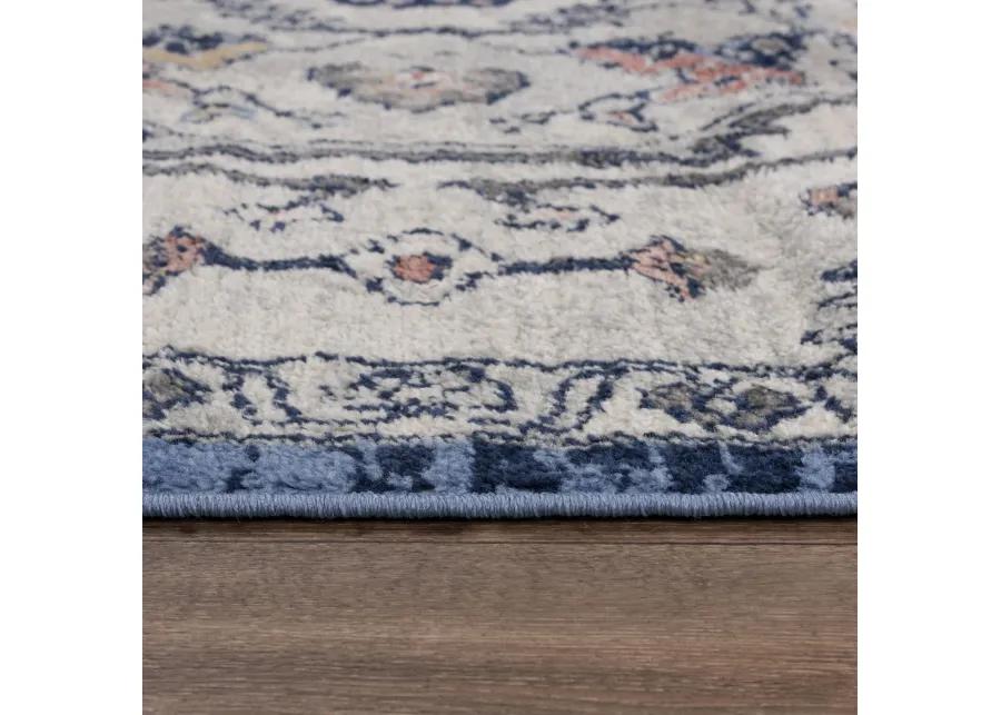 Marquise Blue  Polypropylene  5'2" x 7'3" Rectangle Rug