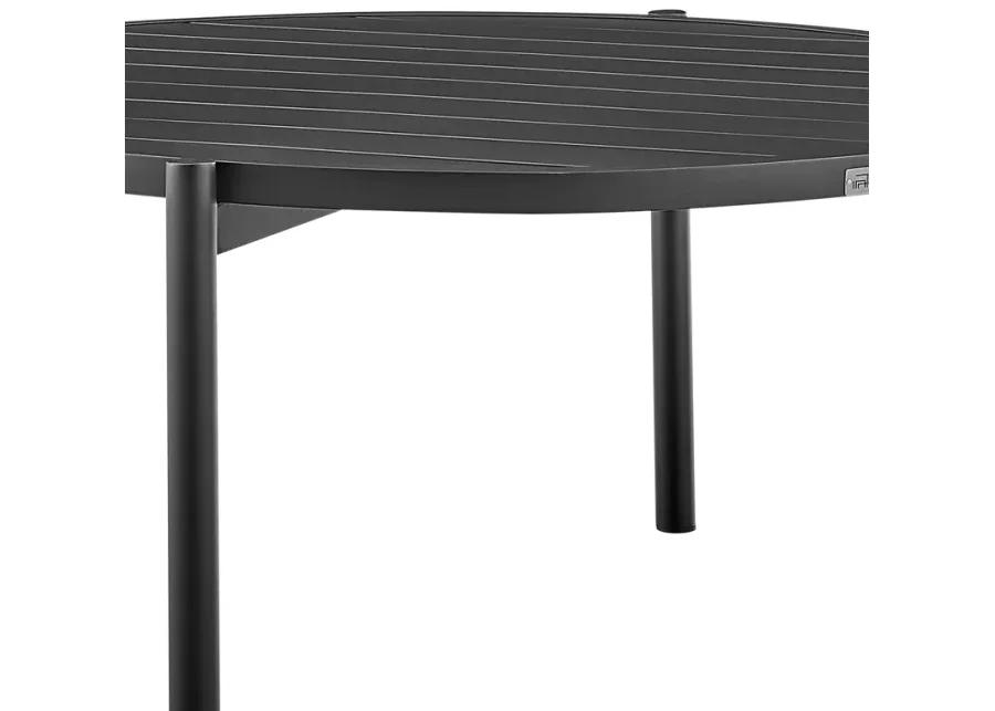 Tiffany Outdoor Patio Round Coffee Table in Black Aluminum