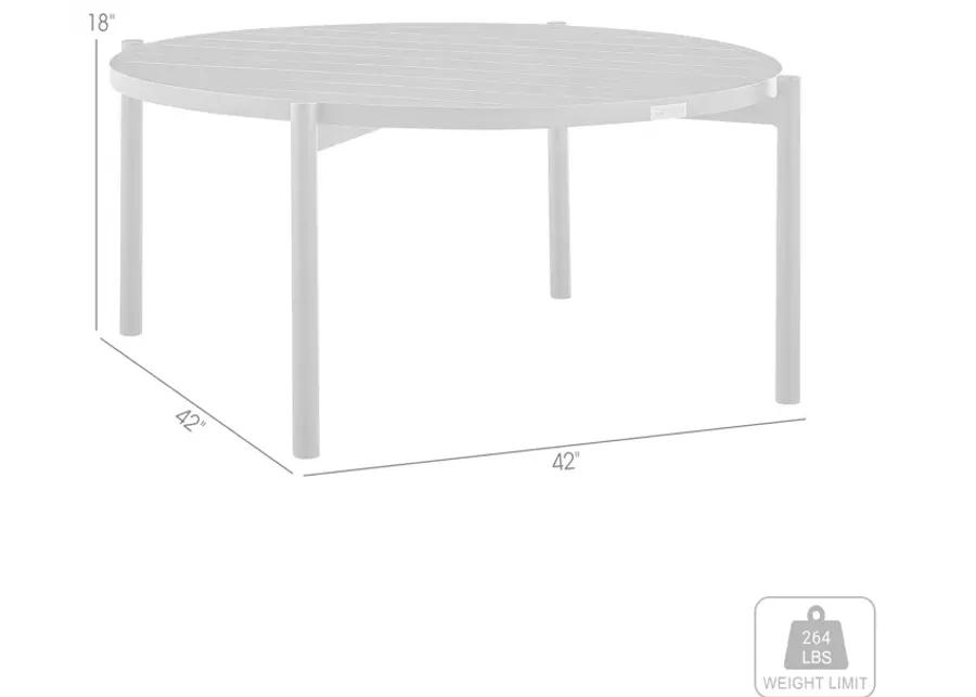 Tiffany Outdoor Patio Round Coffee Table in Black Aluminum