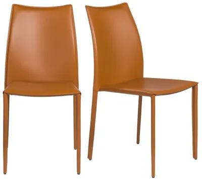 Dalia Stacking Side Chair in Cognac - Set of 2