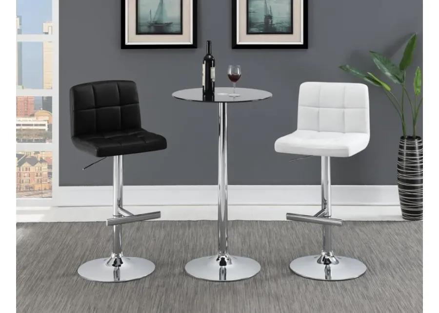 Aliya Adjustable Bar Stools Chrome And Black (Set of 2)