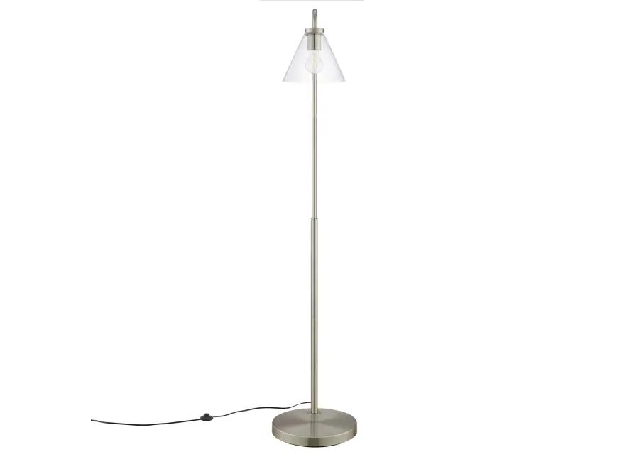 Element Transparent Glass Glass and Metal Floor Lamp