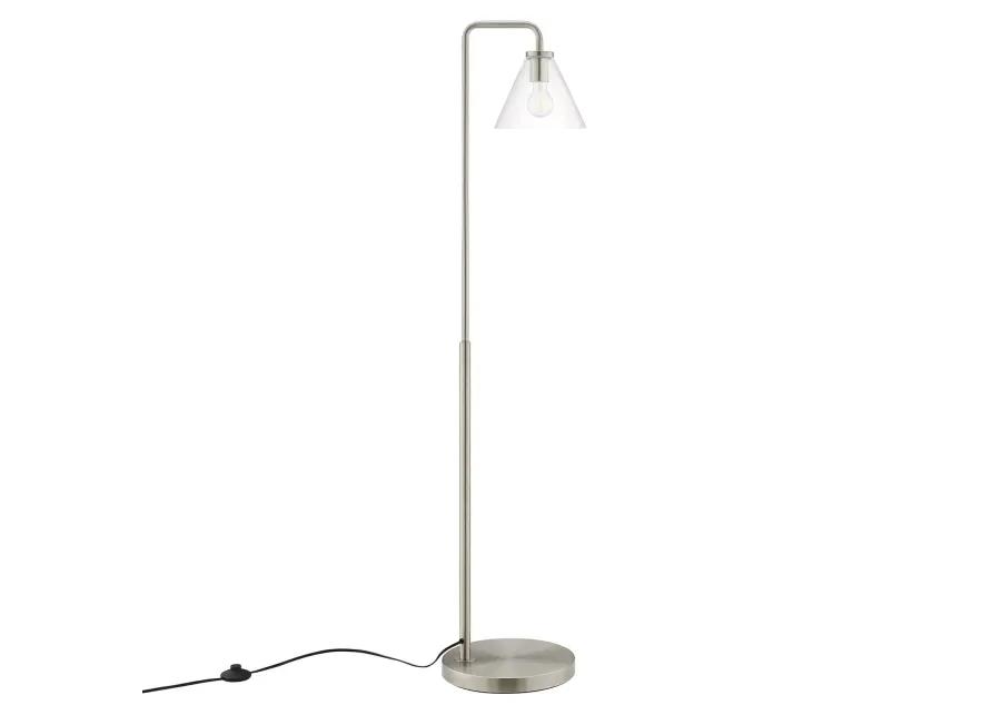 Element Transparent Glass Glass and Metal Floor Lamp