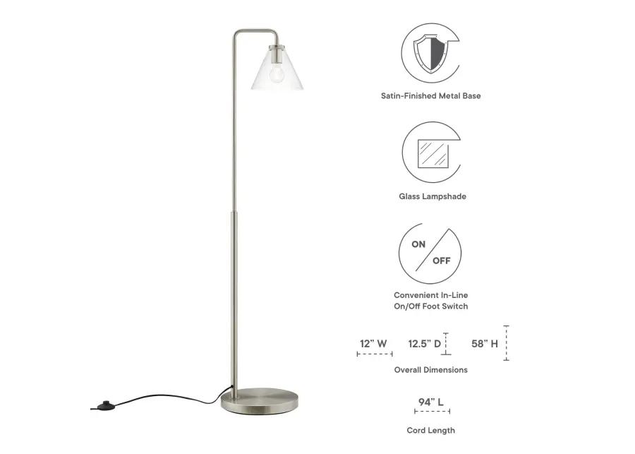 Element Transparent Glass Glass and Metal Floor Lamp