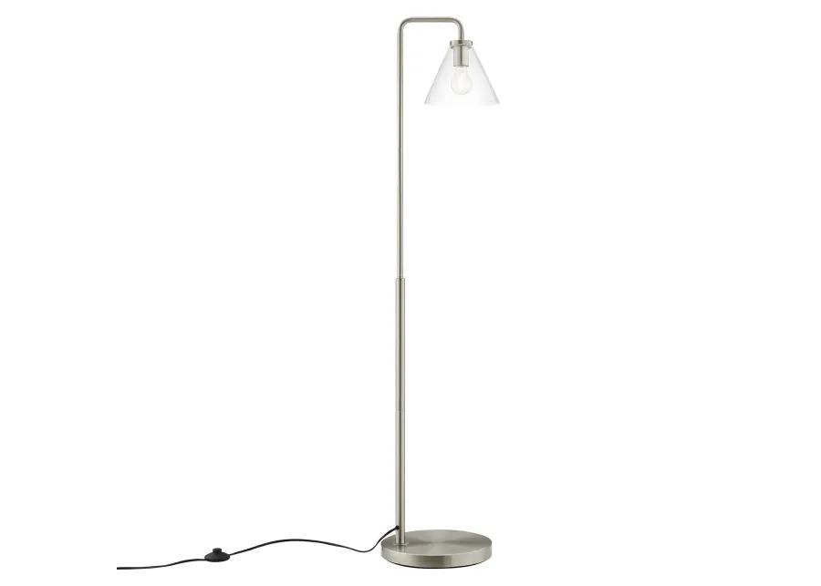 Element Transparent Glass Glass and Metal Floor Lamp