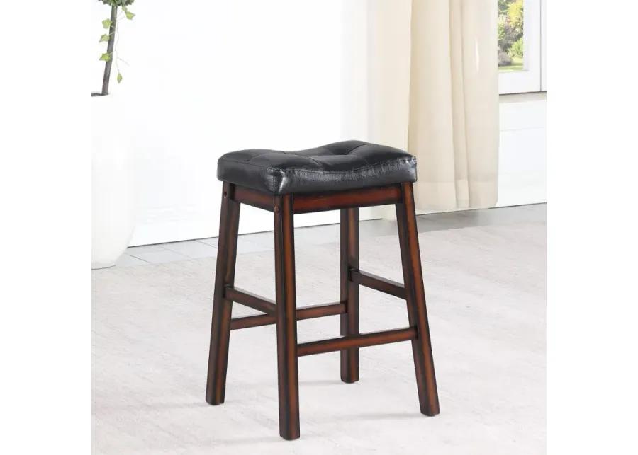 Donald Upholstered Counter Height Stools Black and Cappuccino (Set of 2)