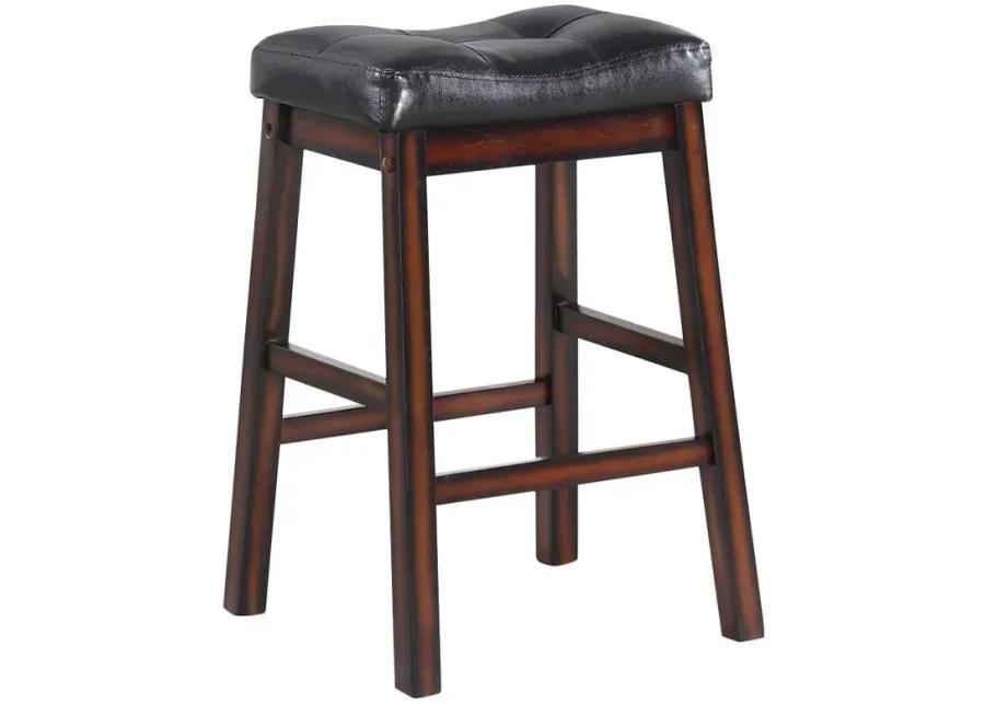 Donald Upholstered Counter Height Stools Black and Cappuccino (Set of 2)