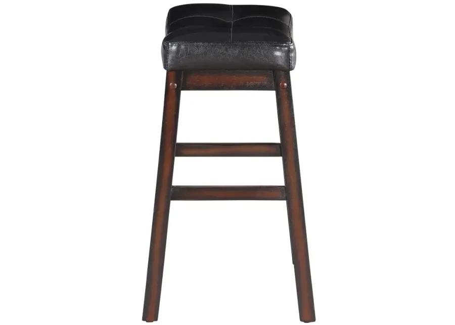 Donald Upholstered Counter Height Stools Black and Cappuccino (Set of 2)