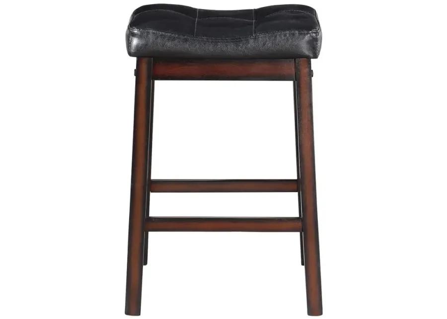 Donald Upholstered Counter Height Stools Black and Cappuccino (Set of 2)