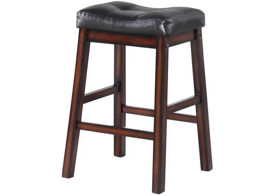 Donald Upholstered Counter Height Stools Black and Cappuccino (Set of 2)