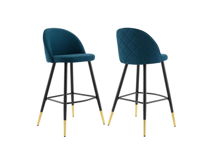 Cordial Fabric Bar Stools - Set of 2