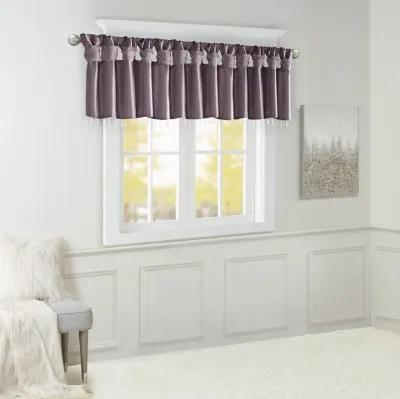 Madison Park Emilia Purple Lightweight Faux Silk Valance With Beads