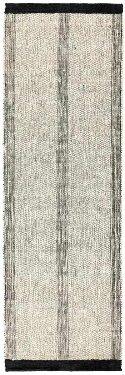 Kochi 2.6'x8' Jute Blend Handwoven Striped Ivory Accent Rug