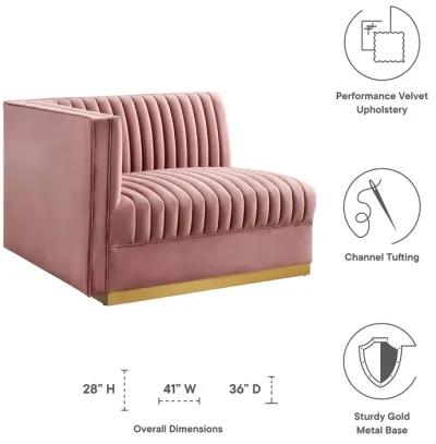 Sanguine Channel Tufted Performance Velvet Modular Sectional Sofa Left-Arm Chair