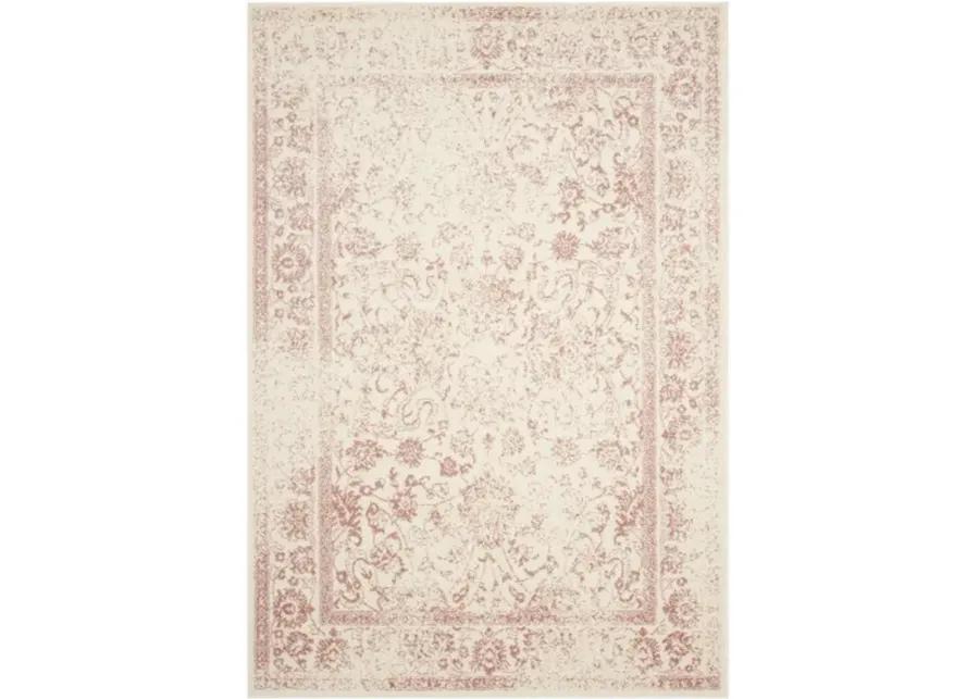 Adirondack Contemporary Ivory / Rose 2'-6" X 8' Powerloomed Rug