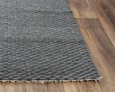 Capri Gray Basketweave Polyester/Wool Blend 8'6" x 11'6" Rectangle Rug