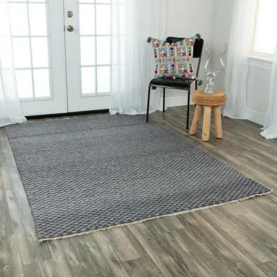 Capri Gray Basketweave Polyester/Wool Blend 8'6" x 11'6" Rectangle Rug