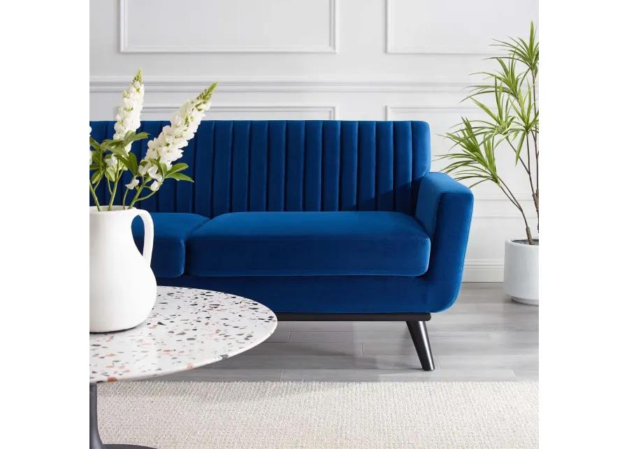 Engage Channel Tufted Performance Velvet Loveseat