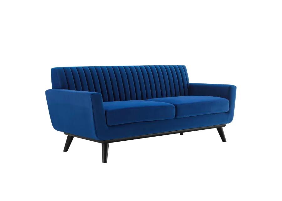 Engage Channel Tufted Performance Velvet Loveseat