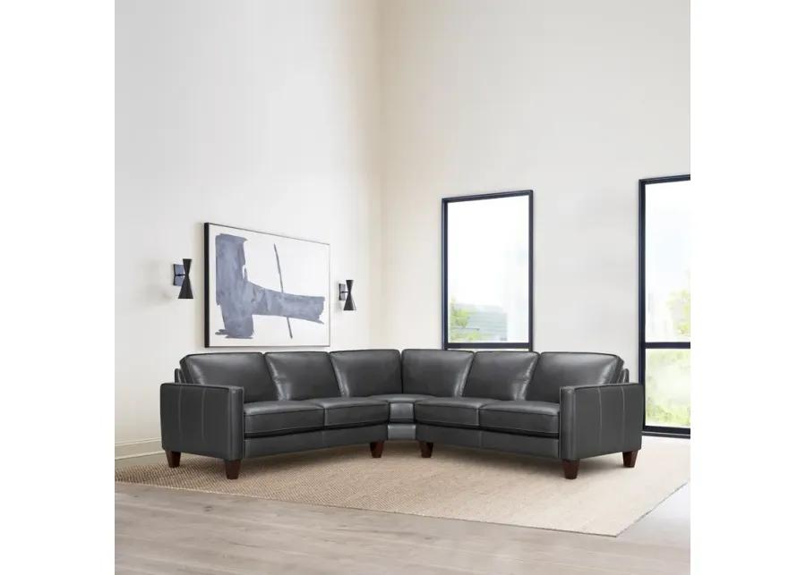 Summit 3 Piece Pewter Leather Sectional Sofa