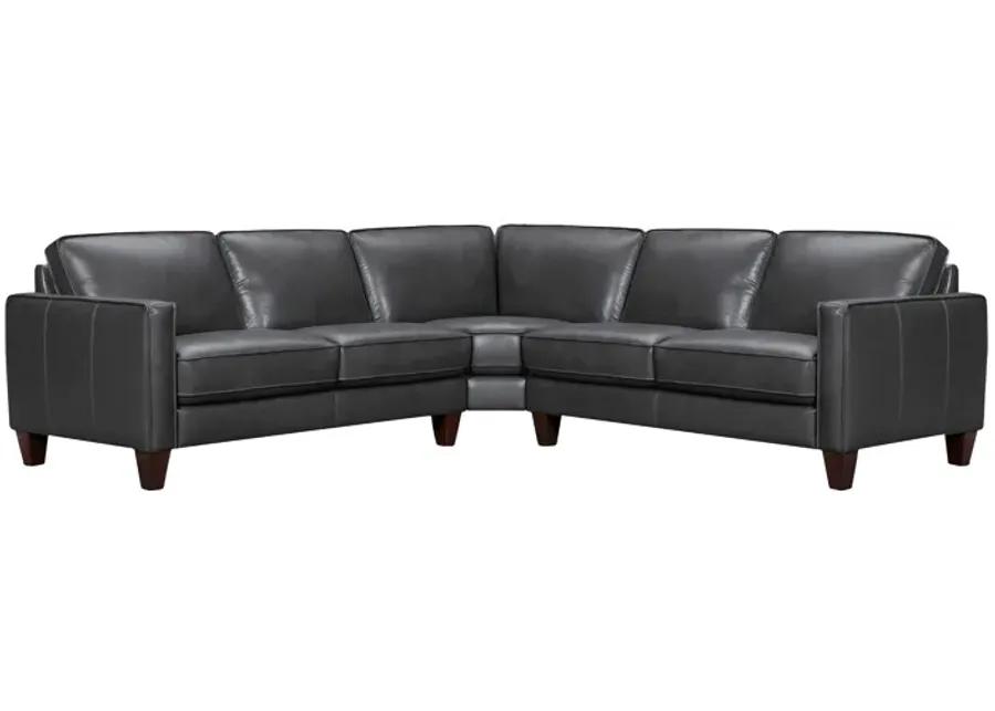 Summit 3 Piece Pewter Leather Sectional Sofa