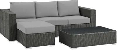 Sojourn 3 Piece Outdoor Patio Sunbrella® Sectional Set