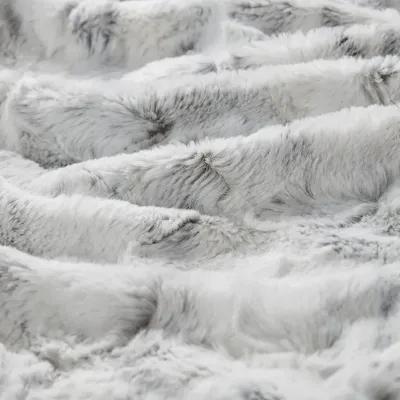 Madison Park Sachi Grey Oversized Faux Fur Throw