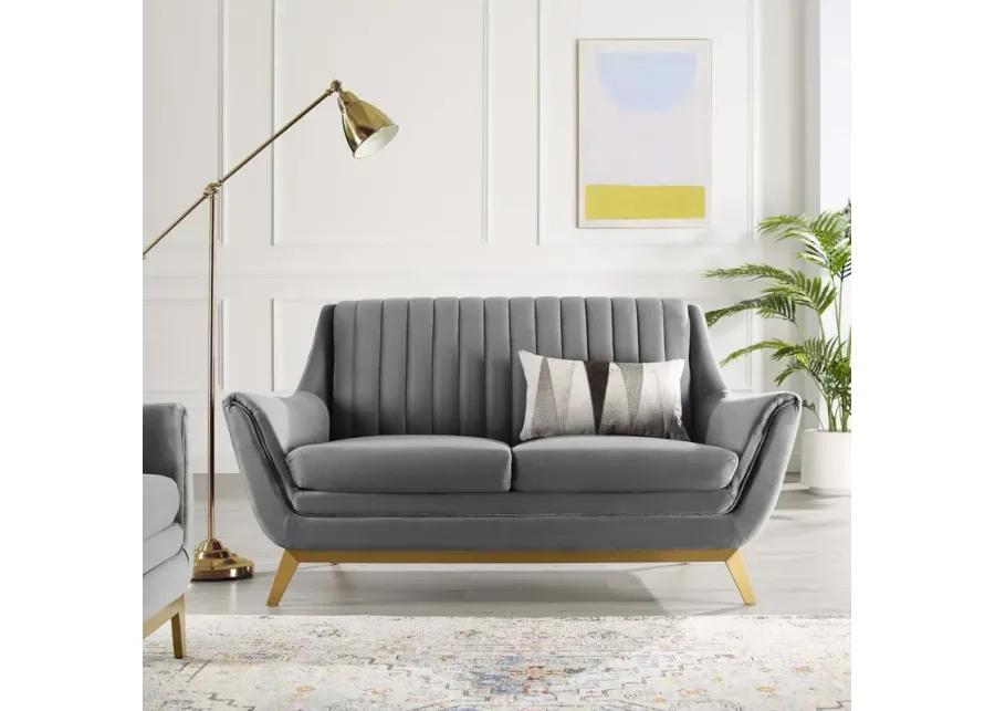 Winsome Channel Tufted Performance Velvet Loveseat