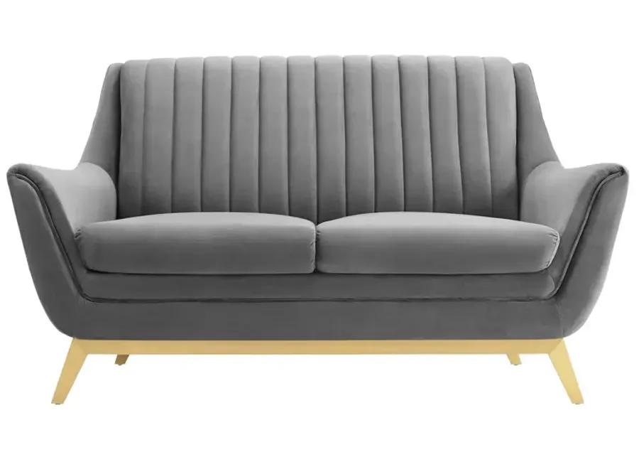 Winsome Channel Tufted Performance Velvet Loveseat