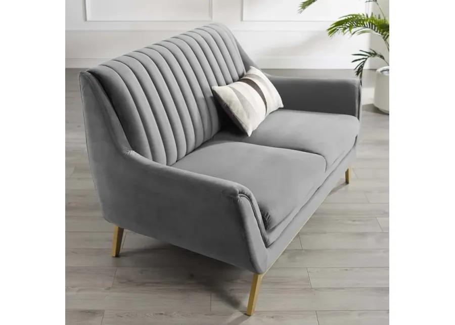 Winsome Channel Tufted Performance Velvet Loveseat