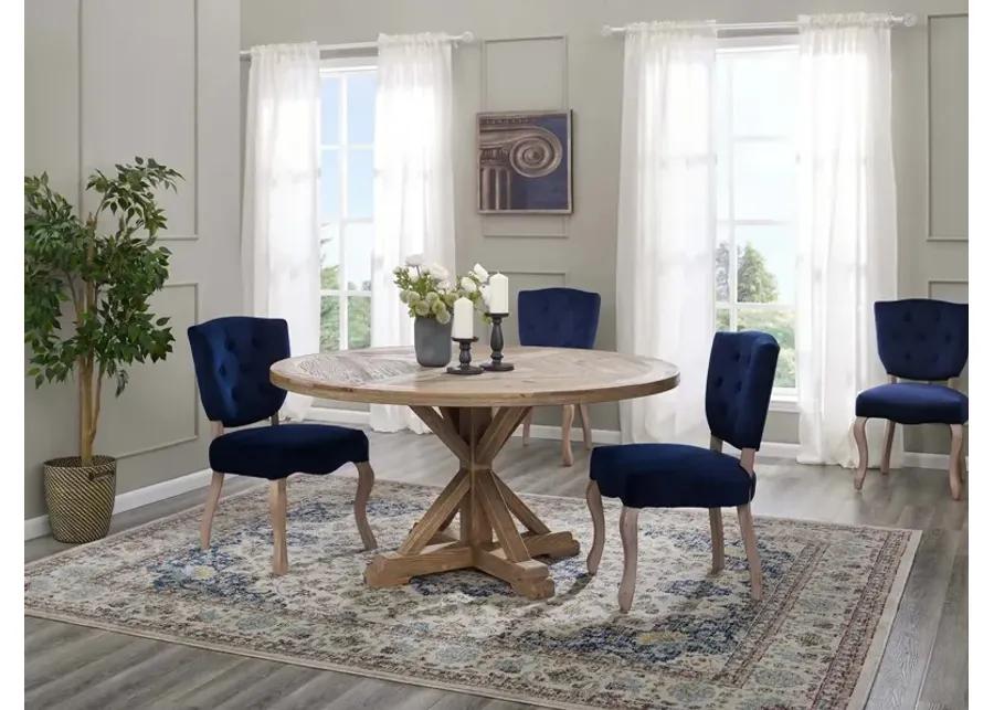 Stitch 59" Round Pine Wood Dining Table