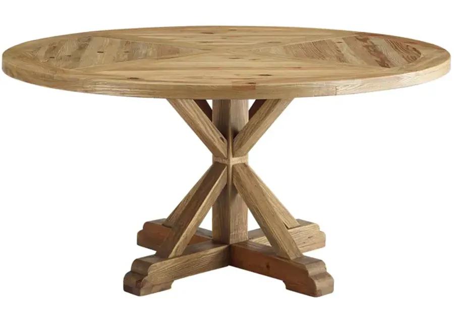 Stitch 59" Round Pine Wood Dining Table