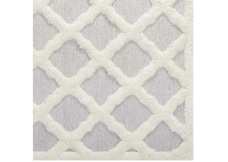 Whimsical Regale Abstract Moroccan Trellis 5x8 Shag Area Rug