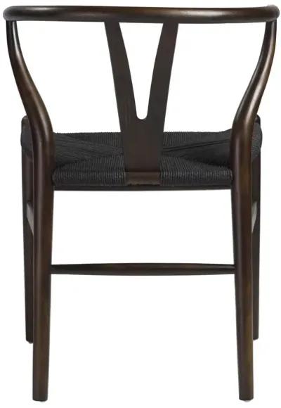 Evelina Side Chair with Walnut Stained Framed and Black Rush Seat - Set of 2