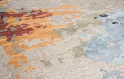 Mod Tan/Multi Abstract Wool/Tencel 10' x 13' Rectangle Rug