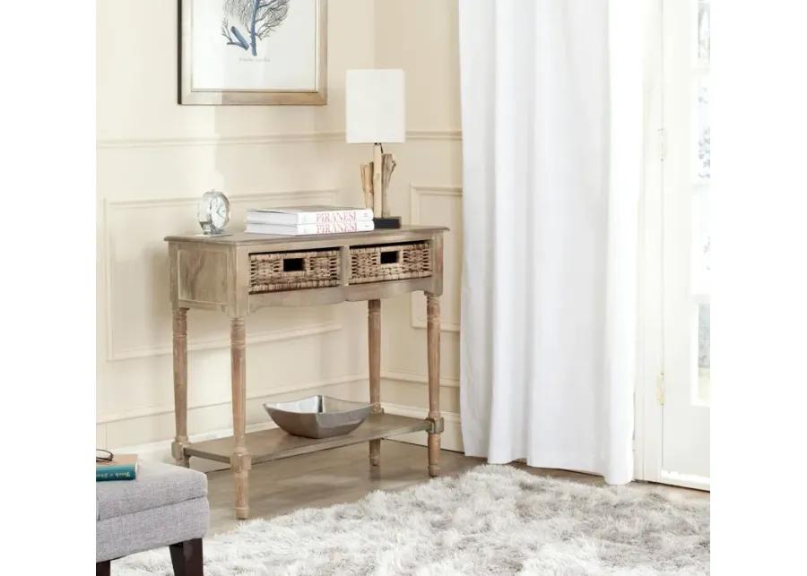 CDARK GREYIN 2 DRAWER CONSOLE